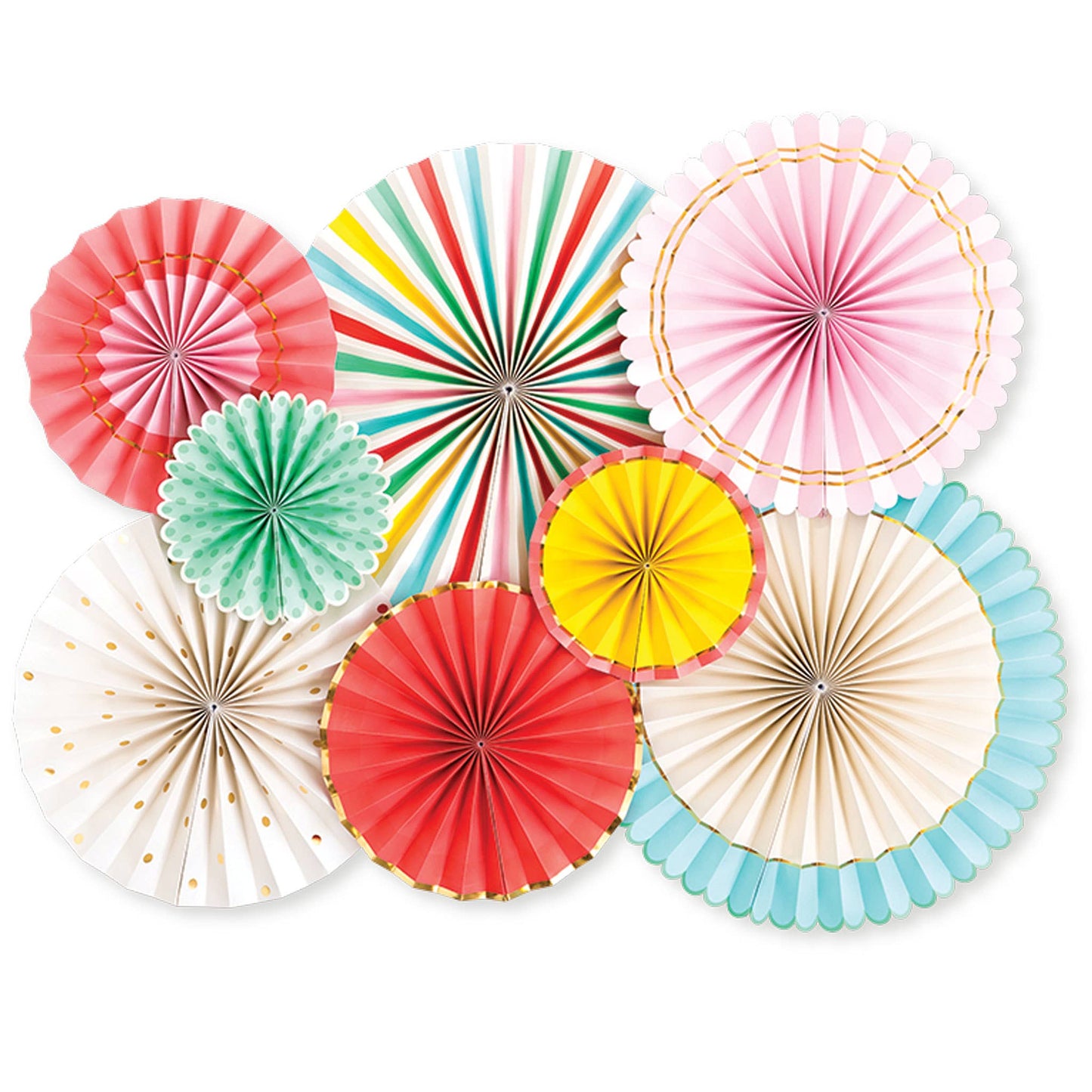 Birthday Backdrop Fans - Fiesta Colors