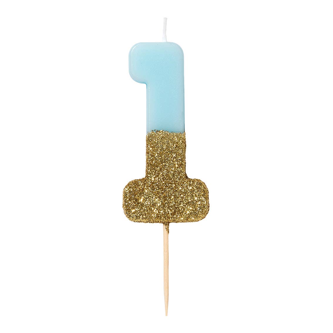 Blue Glitter Number 1 Candle - Birthday Cake Topper