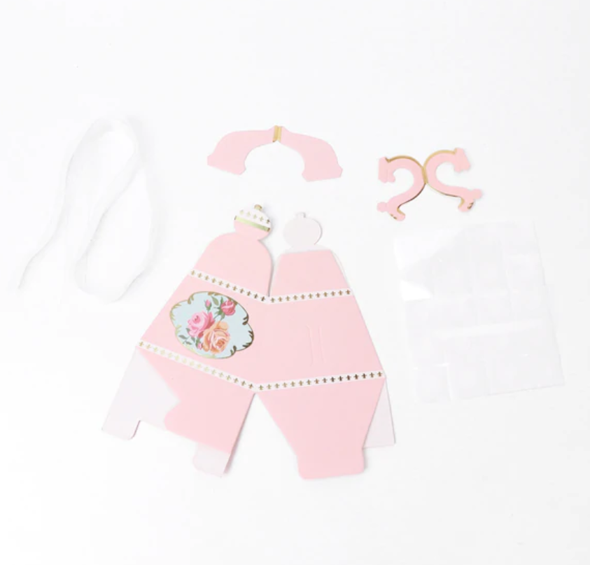 Blush Pink Teapot Favor Boxes - Set of 25 with Ribbon & Glue Dots