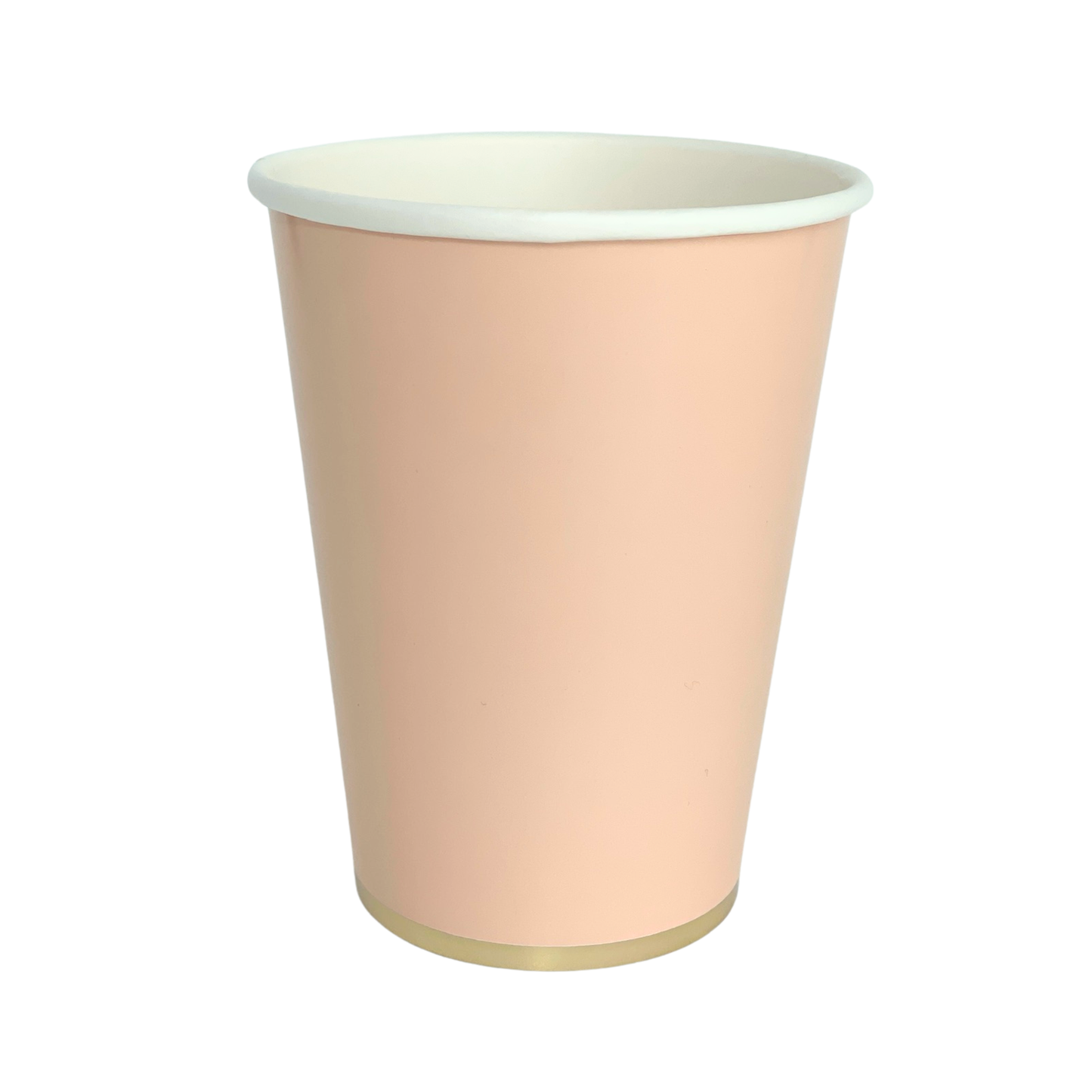 Sweet Peach Paper Cups with Gold Foil Edge Detail