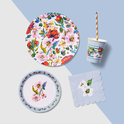 Ice Blue Floral Cocktail Napkins - Vera Bradley