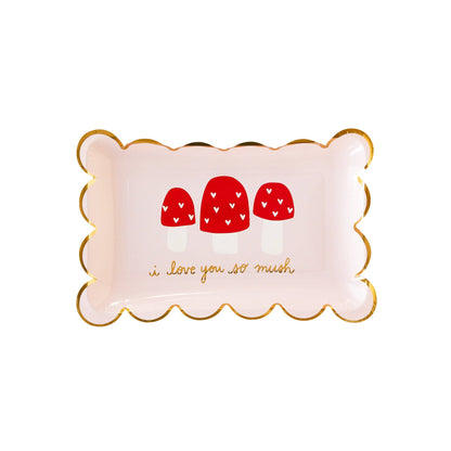 Love you So Much Mushroom Paper Plate
