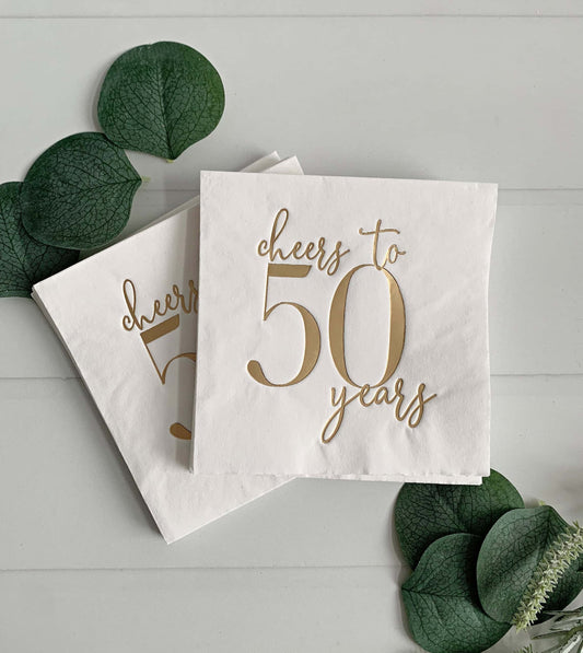 Cheers to 50 Years Cocktail - Gold Foil