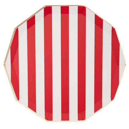 Red Cabana Striped Large Plates