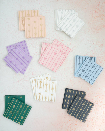 White with Gold Bow Cocktail Napkins