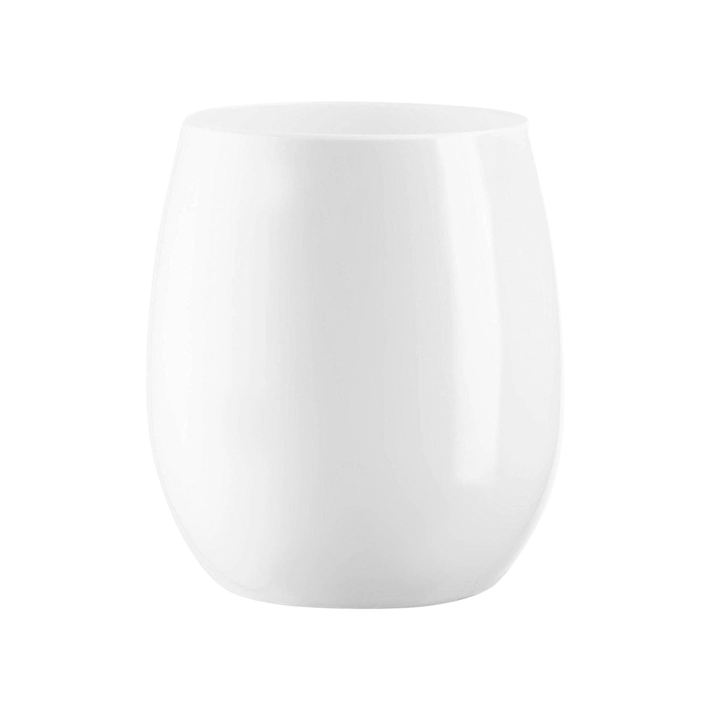 Stemless Wine Glasses - Set of 16 - White