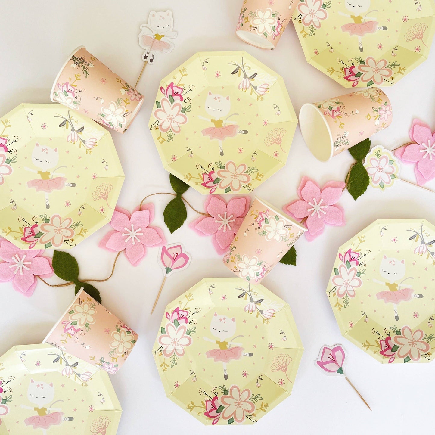 A Baby in Bloom Pink Felt Flower Garland