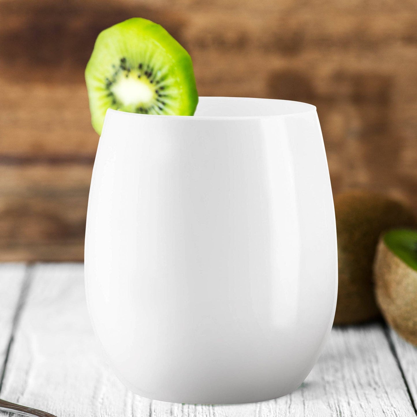 Stemless Wine Glasses - Set of 16 - White