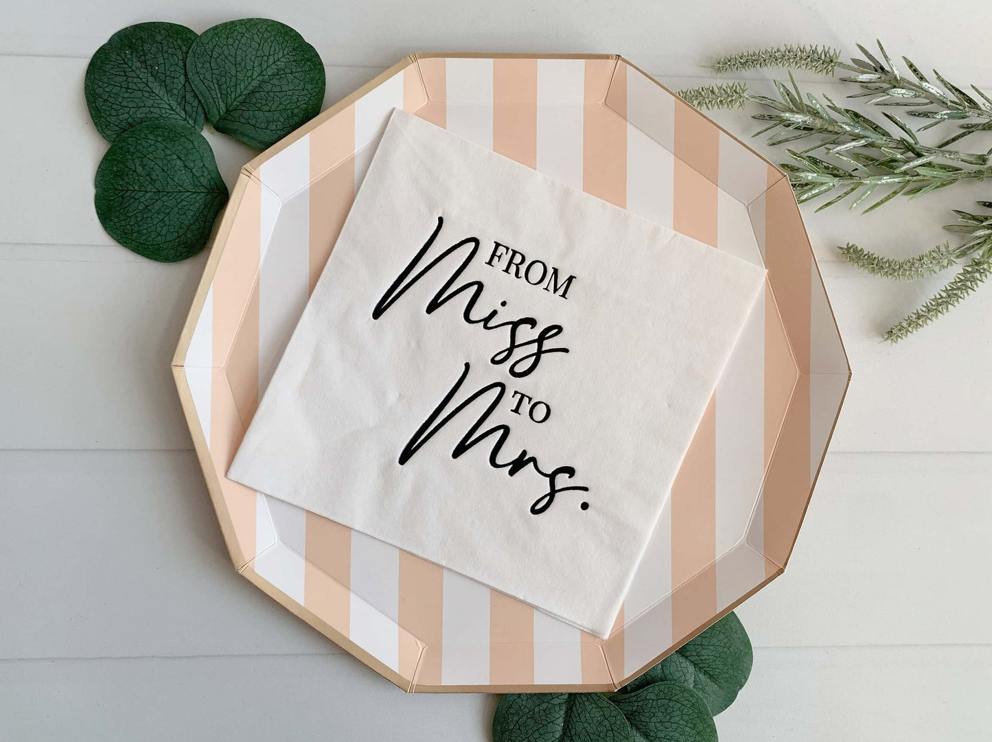 Sweet Peach Cabana Striped Paper Plates