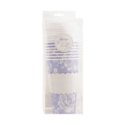 Blue Floral Paper To Go Coffee Cups