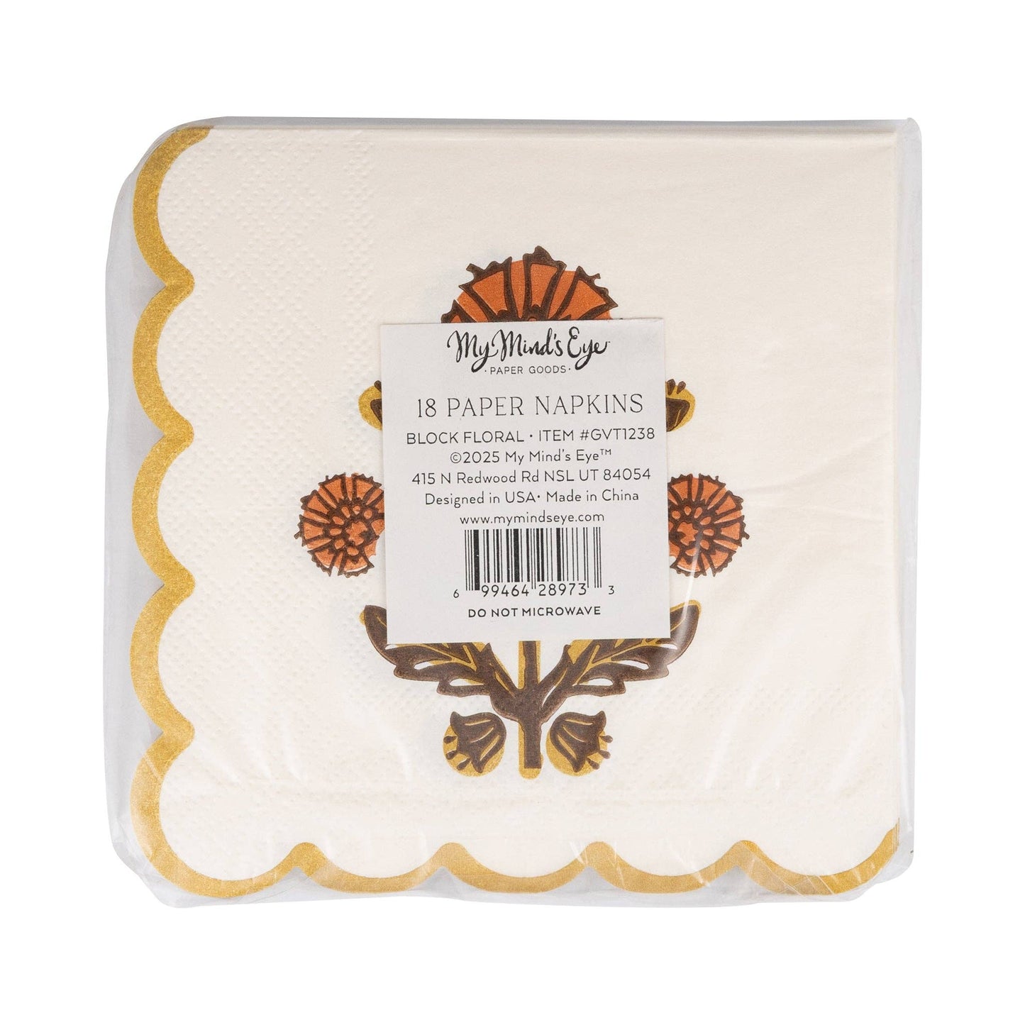 Fall Floral Cocktail Napkins - Charming Farmhouse Home Entertaining (18 Pack)