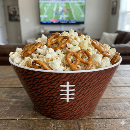 Brown Football Snack Bowl — Reusable Melamine Serving Bowl for Game Day
