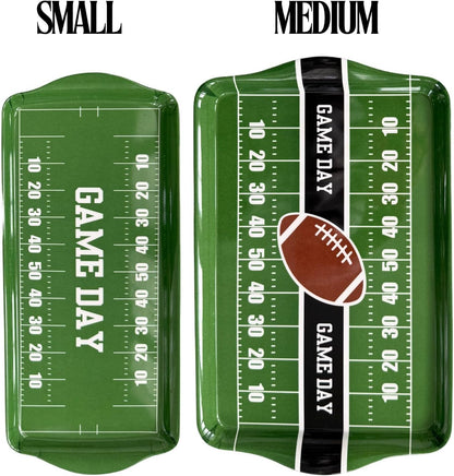 15" Football Field Melamine Serving Tray — Game Day Tailgate Party Platter