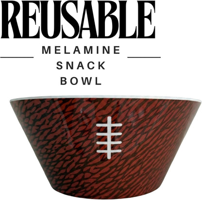 Brown Football Snack Bowl — Reusable Melamine Serving Bowl for Game Day