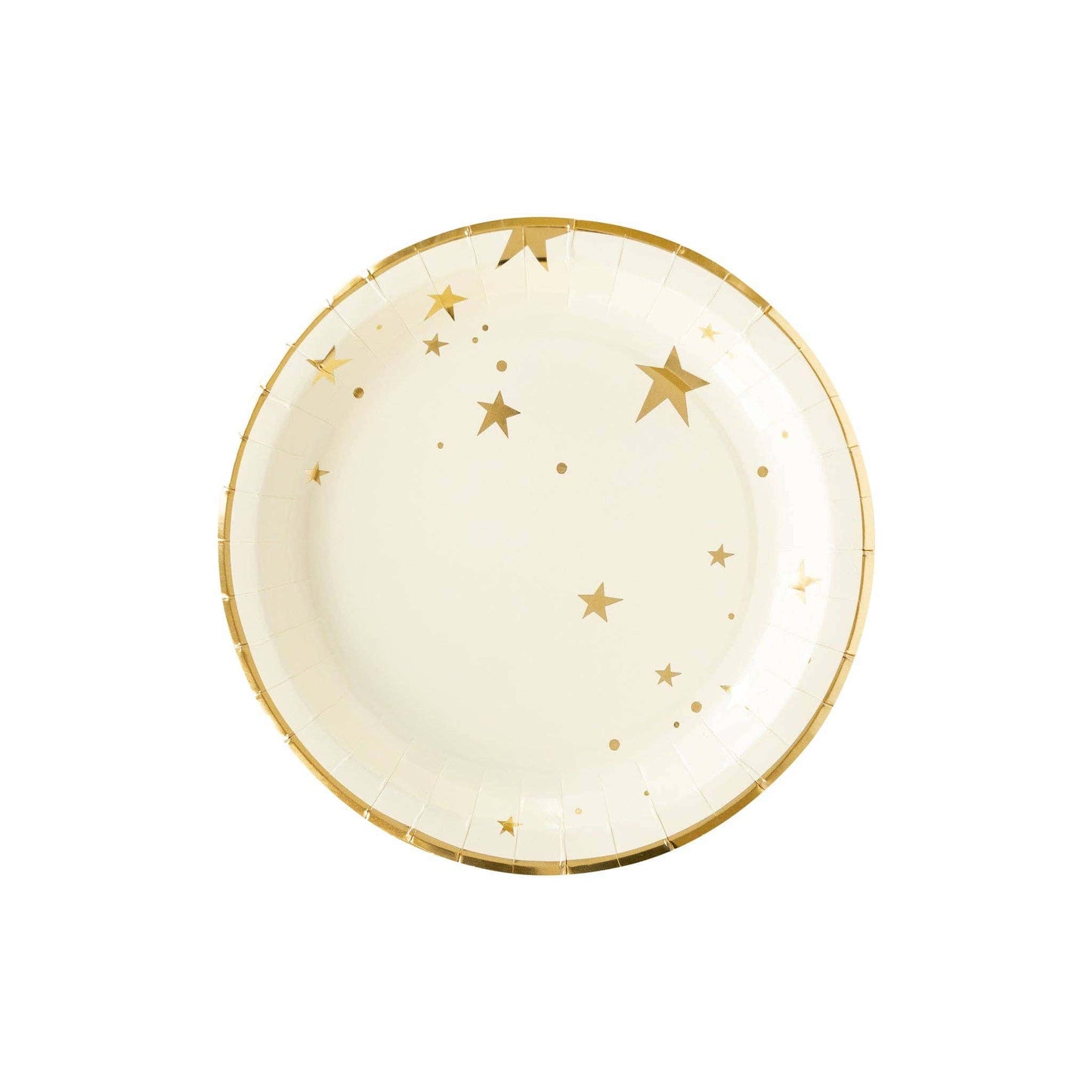 Cream and  Gold Star Paper Dinner Plates