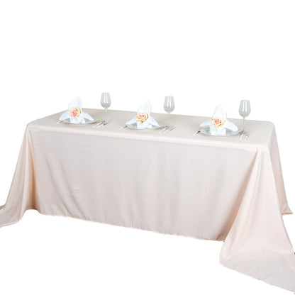 90"x132" Blush Polyester Rectangular Tablecloth