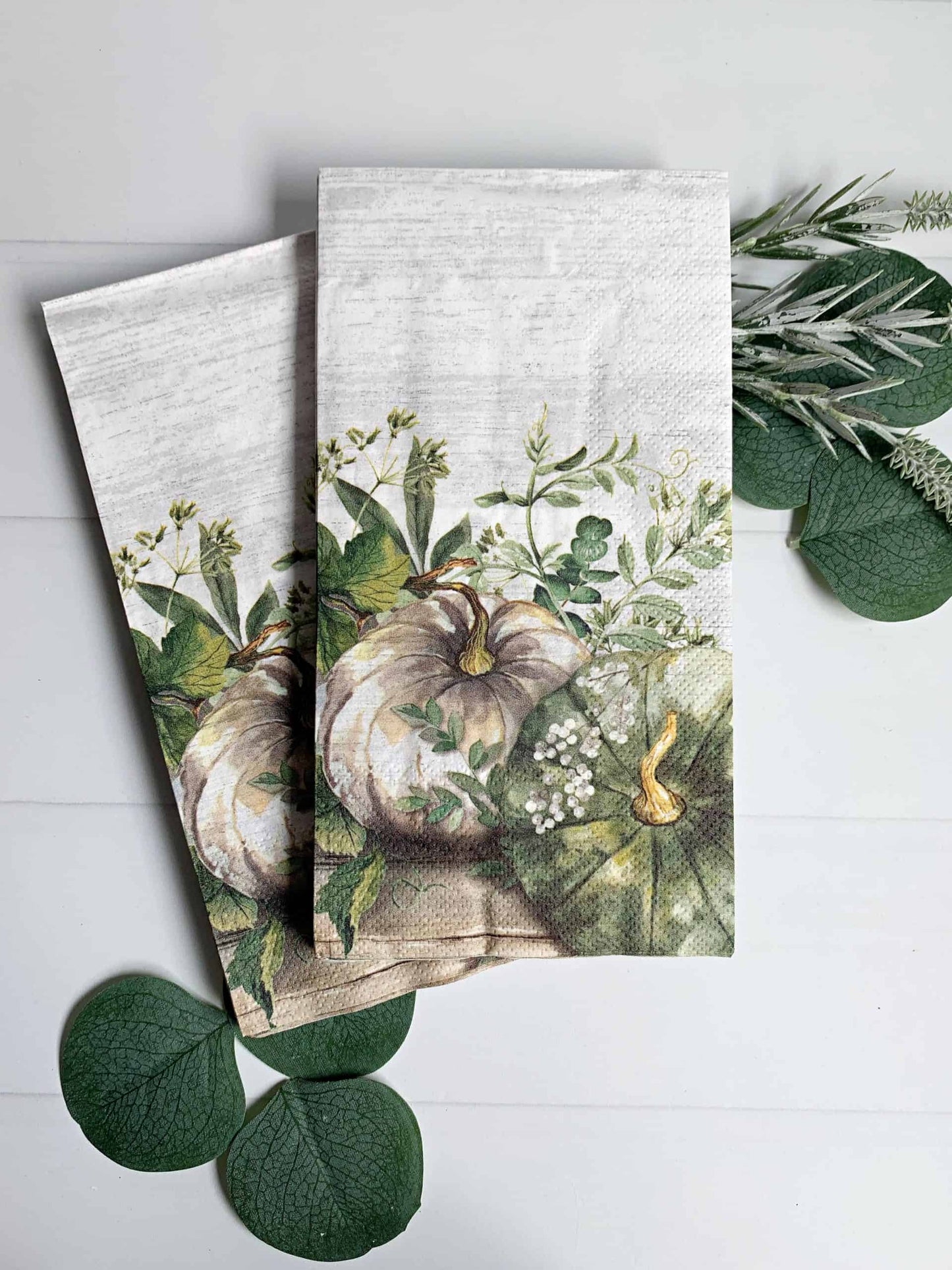 Sage & Cream Pumpkin Fall Dinner Napkins