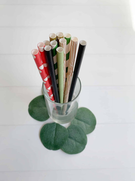 These little straws are meant to look like a woodland mushroom pattern. Created for my little grandson's woodland mushroom baby shower. These black, red polka dot, green, sage and woodgrain straws are perfect for a woodland, camping, or lumberjack birthday party. Perfect for winter parties and a bar cart.