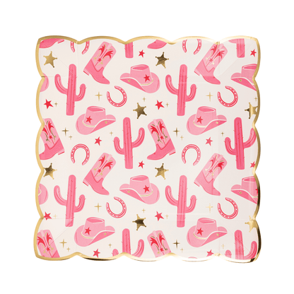 Cowgirl Patterned Paper Plate