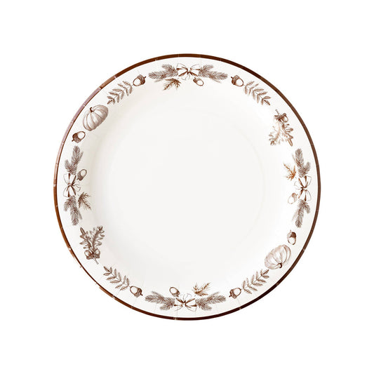 Thanksgiving Botanical Paper Charger Plates (Set of 8) - 11 inch