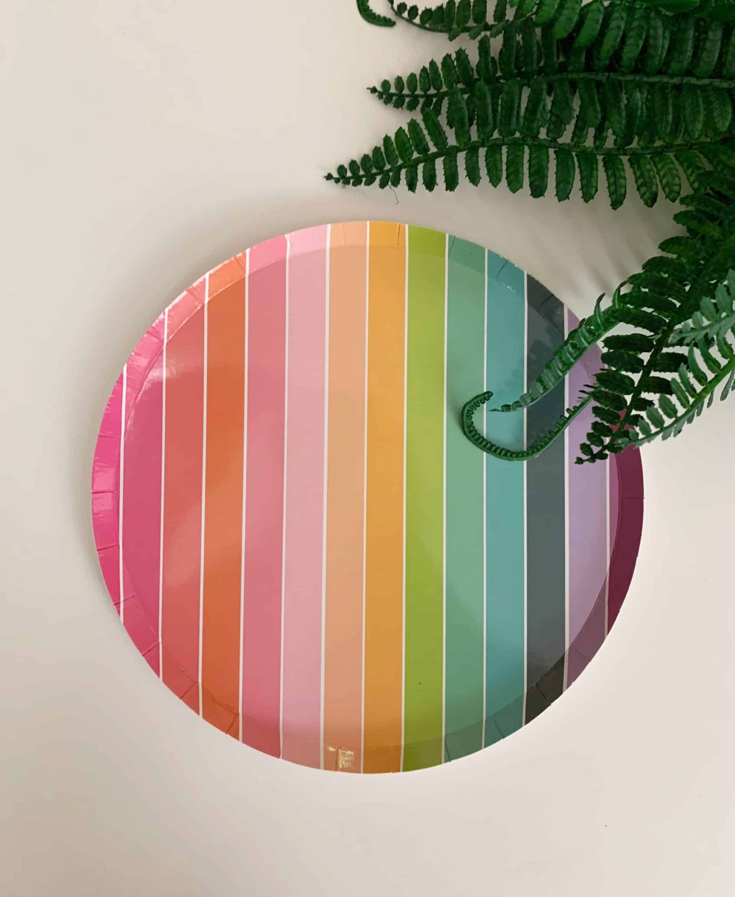 Rainbow Stripe Paper Plate- 8.25"