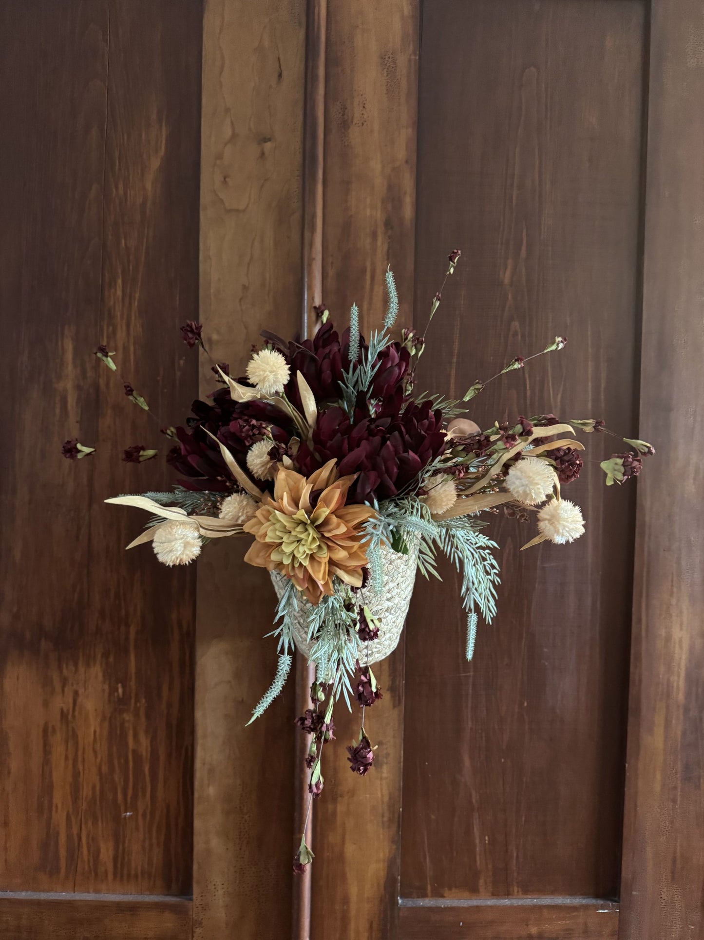 wedding Centerpiece Amber & Burgundy - Fresh Off the Market Decor