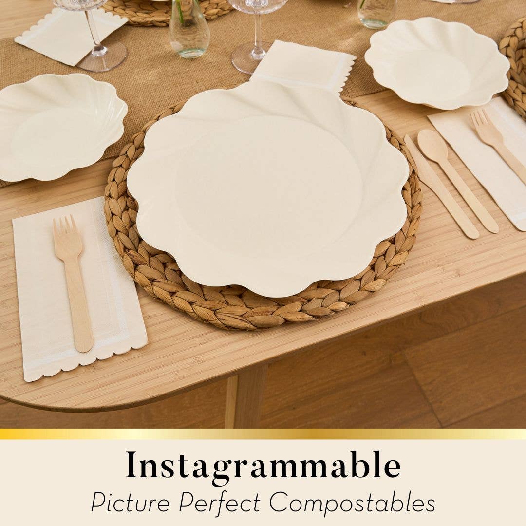 Cream Compostable Dinner Plate