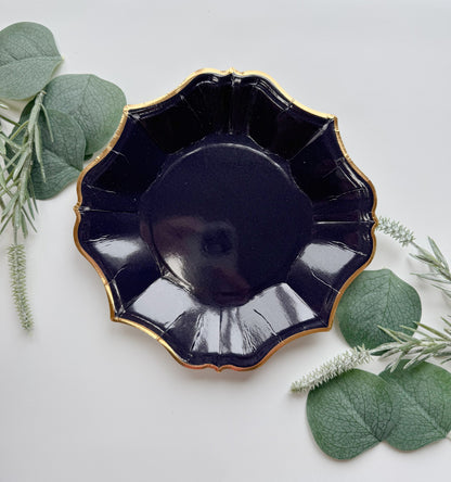 Navy Scalloped Dessert Plates
