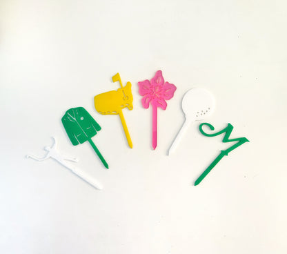 Masters Party Pack - Golf Tournament Party Decorations Stir Sticks Food Picks Cupcake Toppers