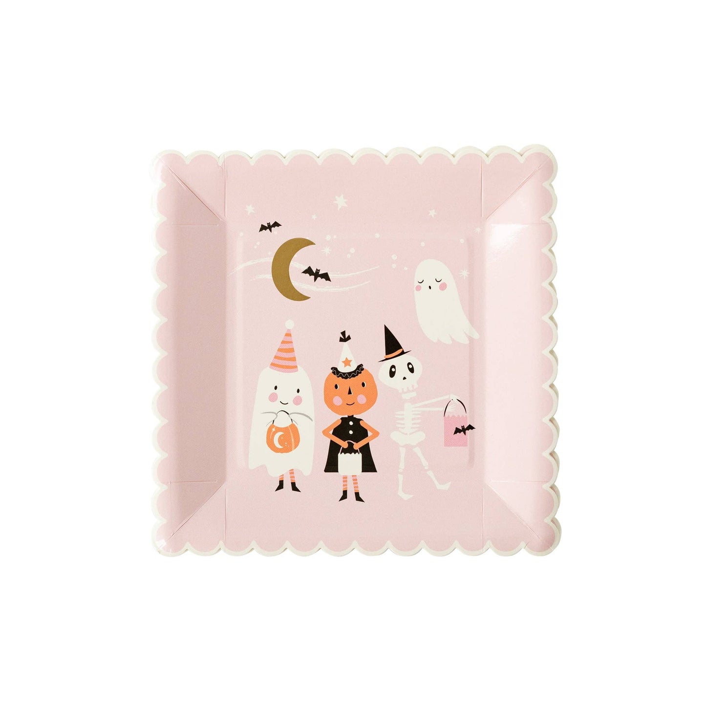 Trick or Treaters Pink Paper Plate