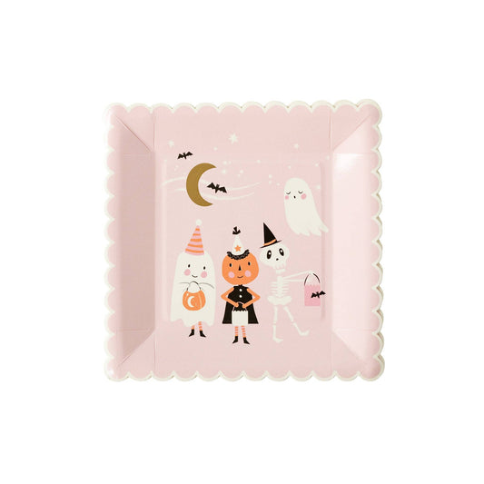Trick or Treaters Pink Paper Plate