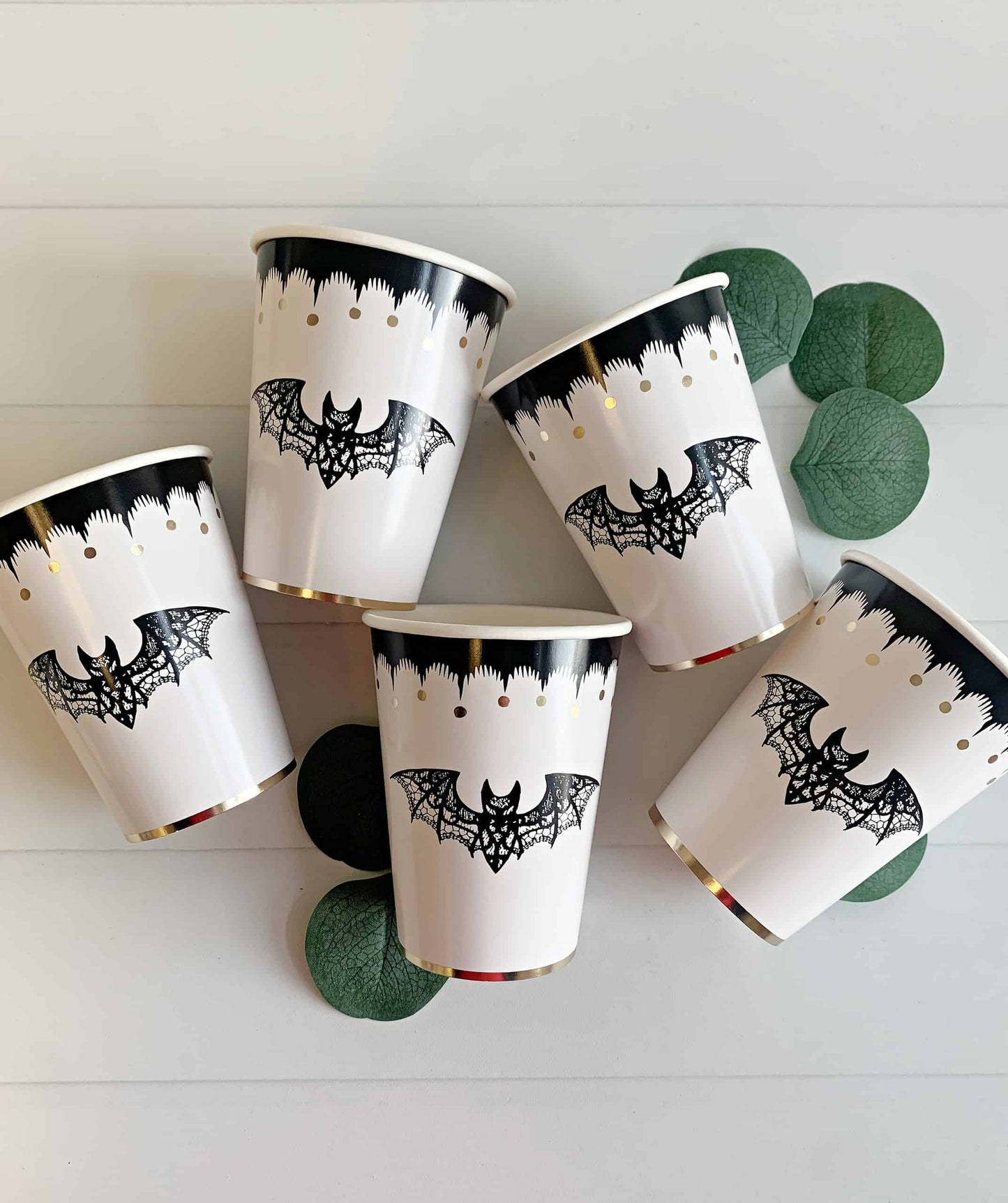 Elegant Halloween Bat Paper Party Cups