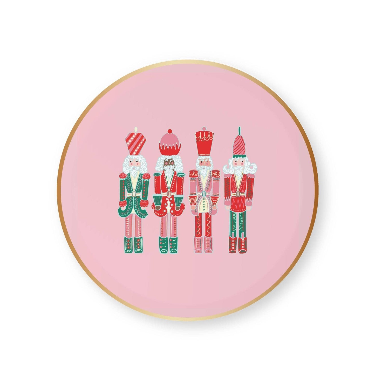 Elegant Pink Nutcracker Dessert and Appetizer Plates
