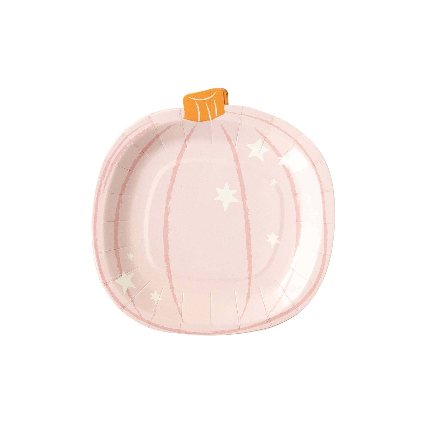 Pink Pumpkin & Stars Shaped Paper Plate