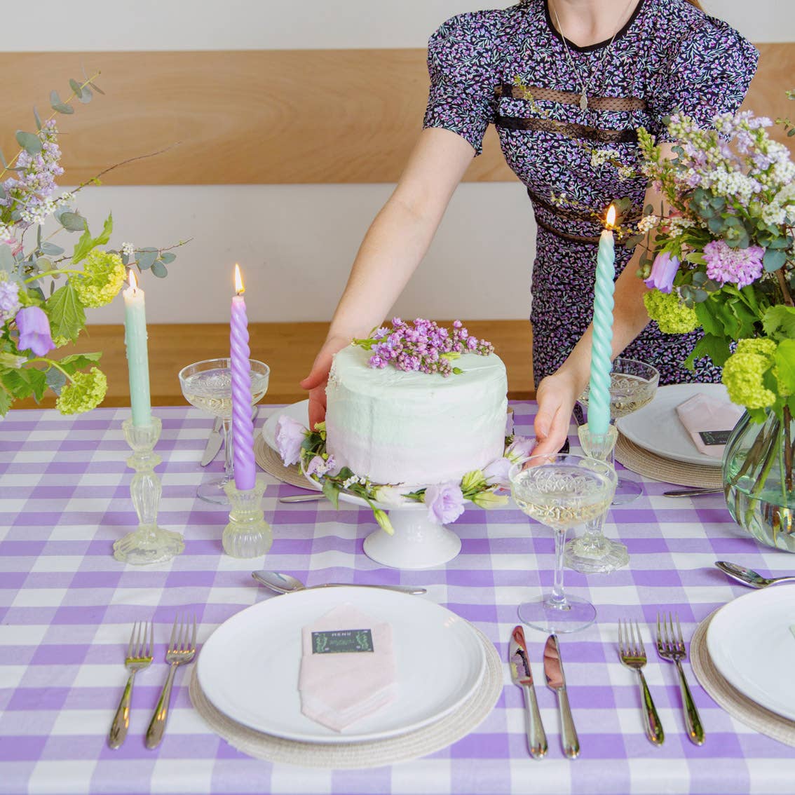 Sage Green Glass Candleholder - Elegant Wedding & Baby Shower Centerpiece Decor
