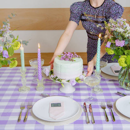 Sage Green Glass Candleholder - Elegant Wedding & Baby Shower Centerpiece Decor