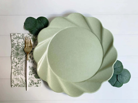 Extra Large Sage Compostable Dinner Plate