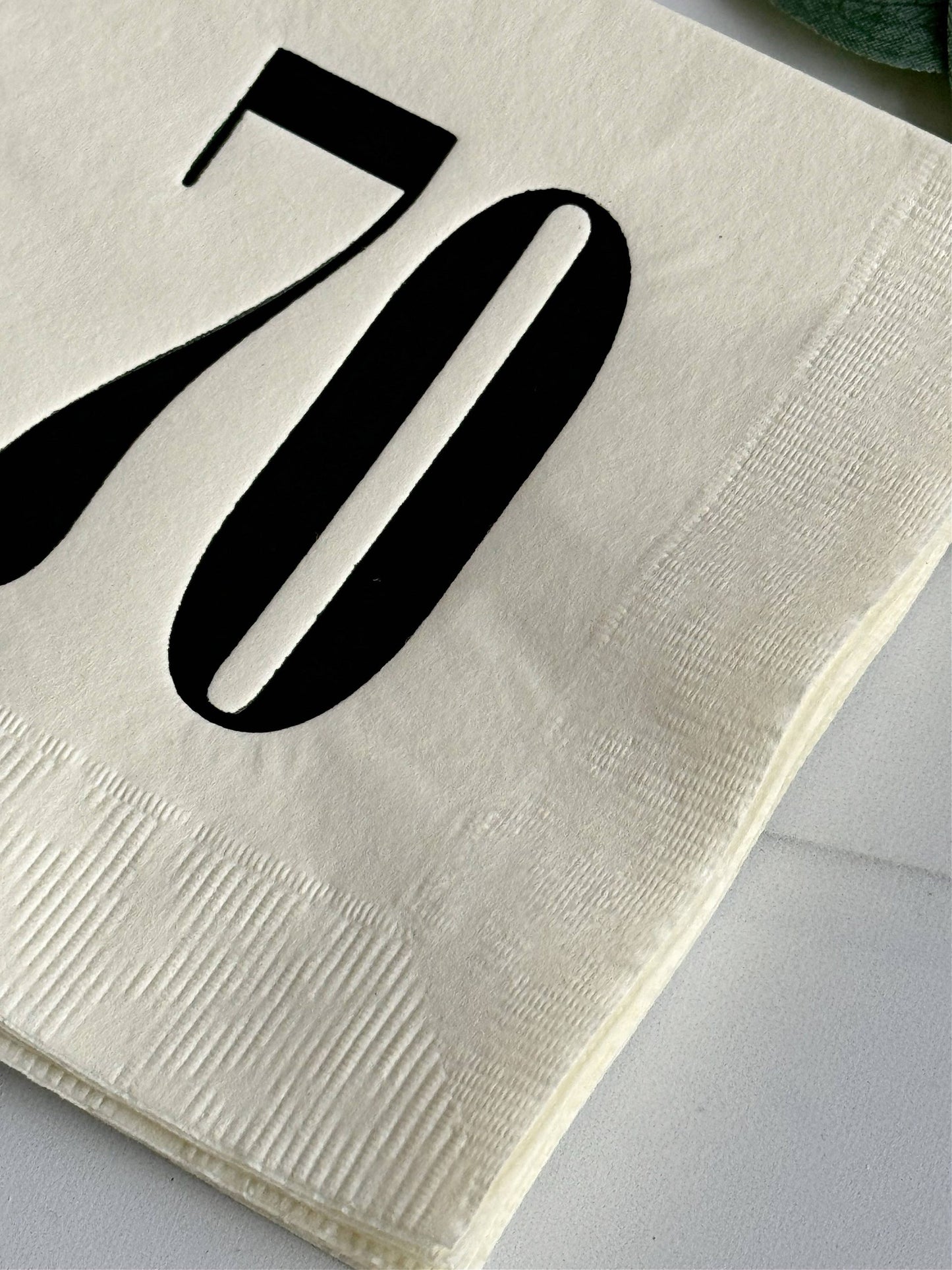 70 Cream & Black Birthday Cocktail Napkins