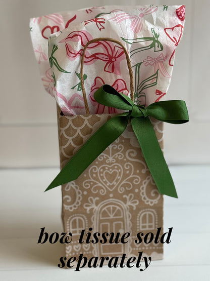 Small Gingerbread Cottage Favor & Gift Bags (Set of 5)