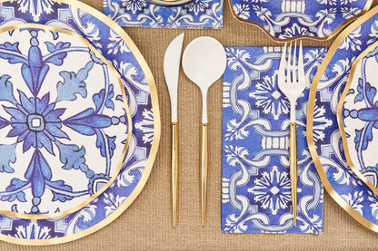 Moroccan Blue Paper Salad Plates