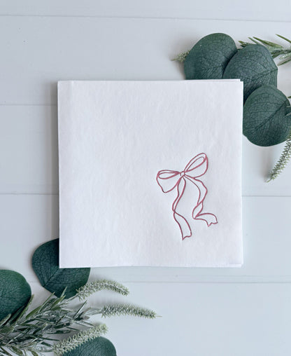 Pink Bow Luncheon Napkin