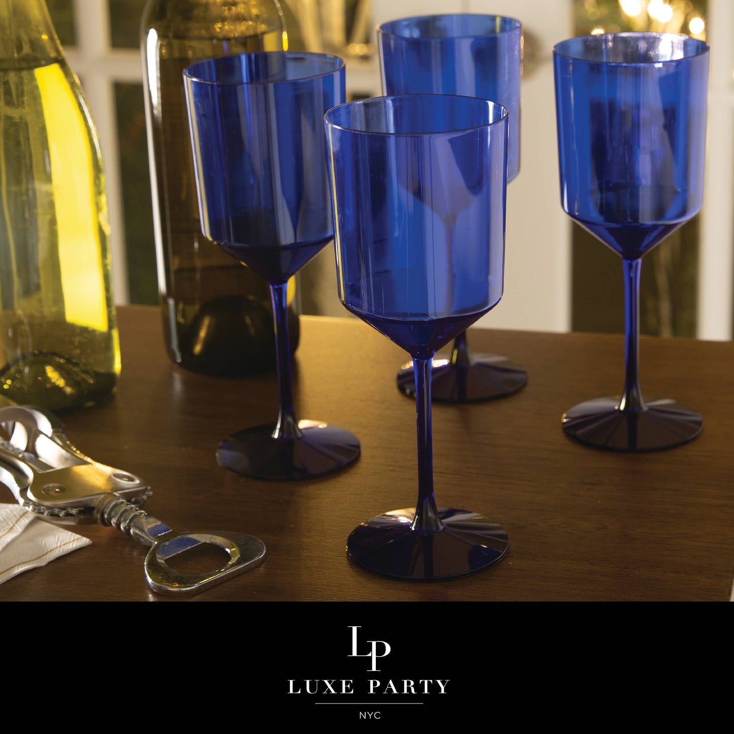 Modern Cobalt Blue Wine Glasses
