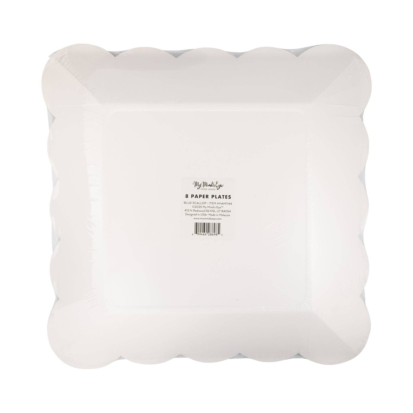 Hamptons Blue Large Scallop 11" Paper Plate