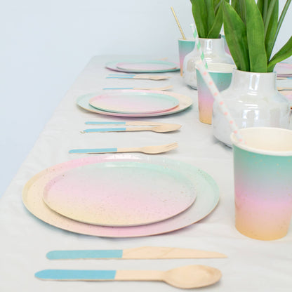 Pastel Rainbow Ombre Paper Cups (Set of 8)