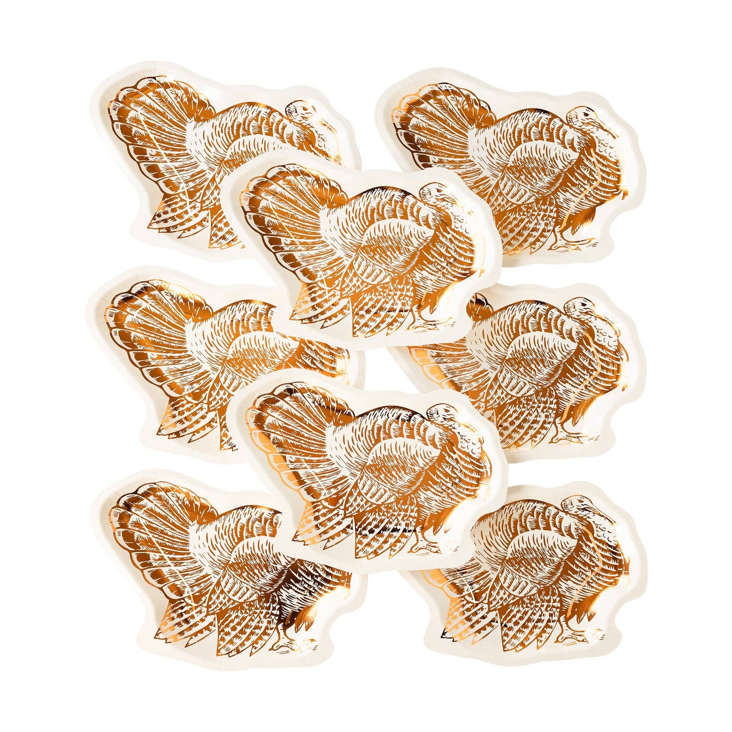 Turkey Appetizer and Dessert Plates - Elegant Copper Foil