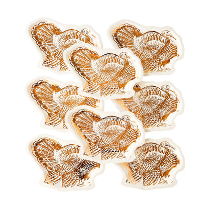 Turkey Appetizer and Dessert Plates - Elegant Copper Foil