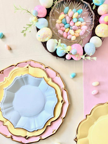 Light Blue Paper Dessert Plates
