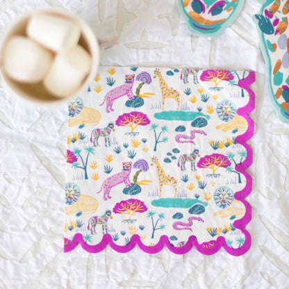 Safari Animal Luncheon Napkins - Scalloped