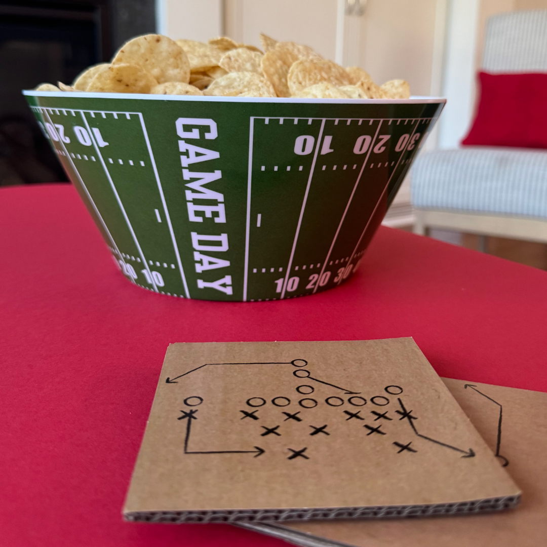 Football Game Day Snack Bowl — Reusable Melamine Chip & Serving Bowl for Tailgates