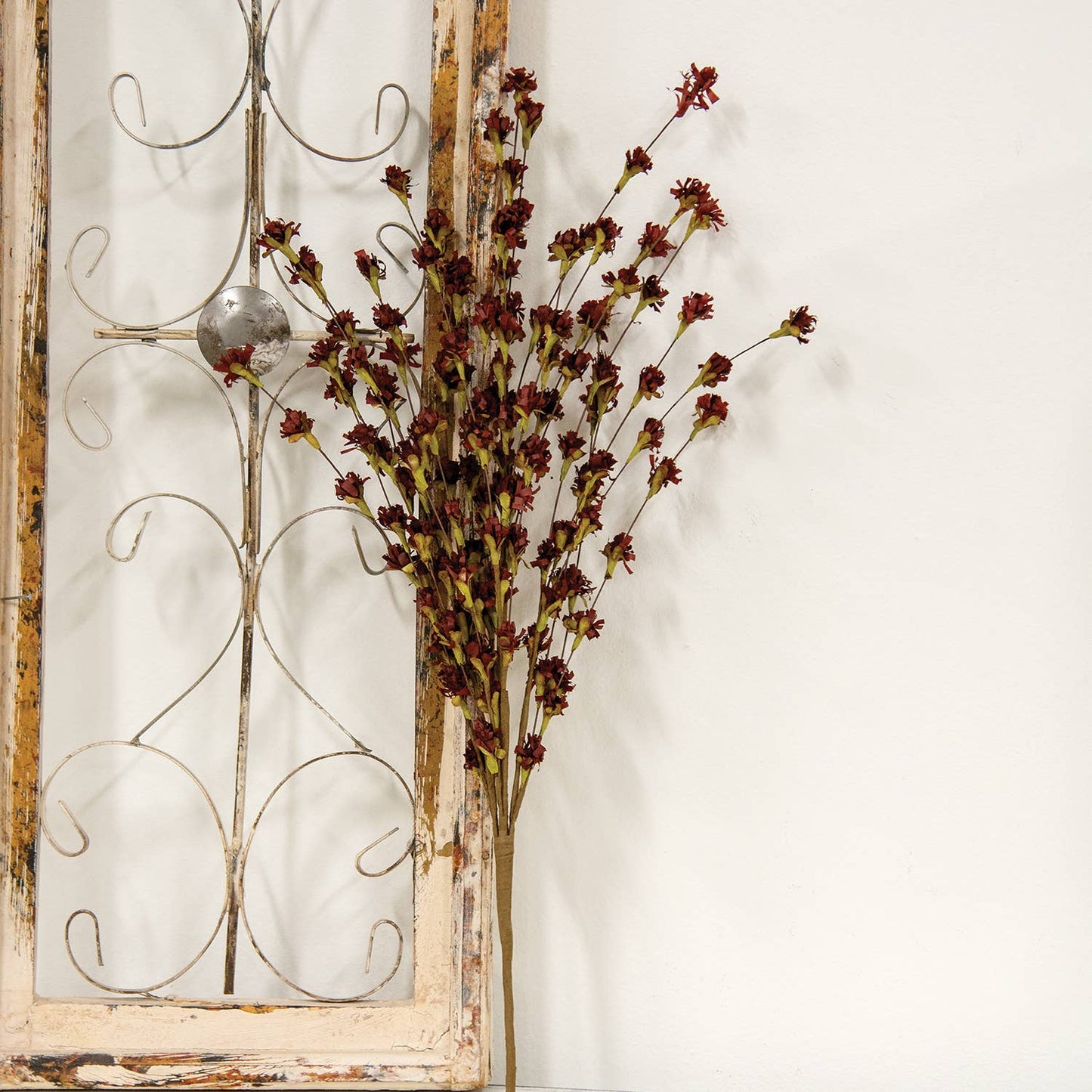 Burgundy Fall Blossoms Spray, 24" | Artificial Stems for Autumn Centerpieces & Holiday Decor